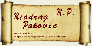 Miodrag Papović vizit kartica